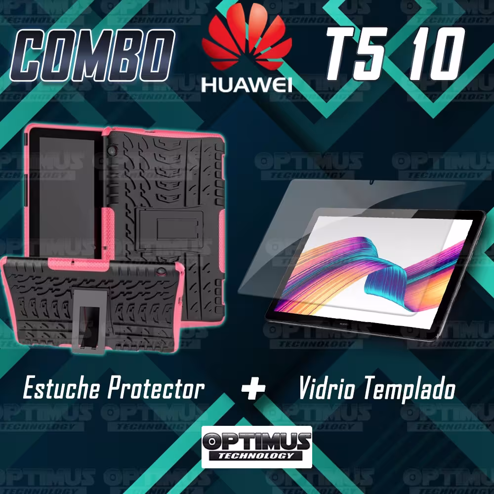 KIT Vidrio templado y Estuche Case Protector anti-golpes TPU Tablet Huawei T5-10 OPTIMUS TECHNOLOGY™ - 17