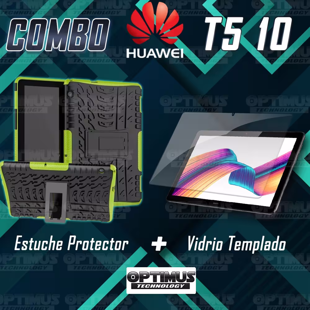 KIT Vidrio templado y Estuche Case Protector anti-golpes TPU Tablet Huawei T5-10 OPTIMUS TECHNOLOGY™ - 22
