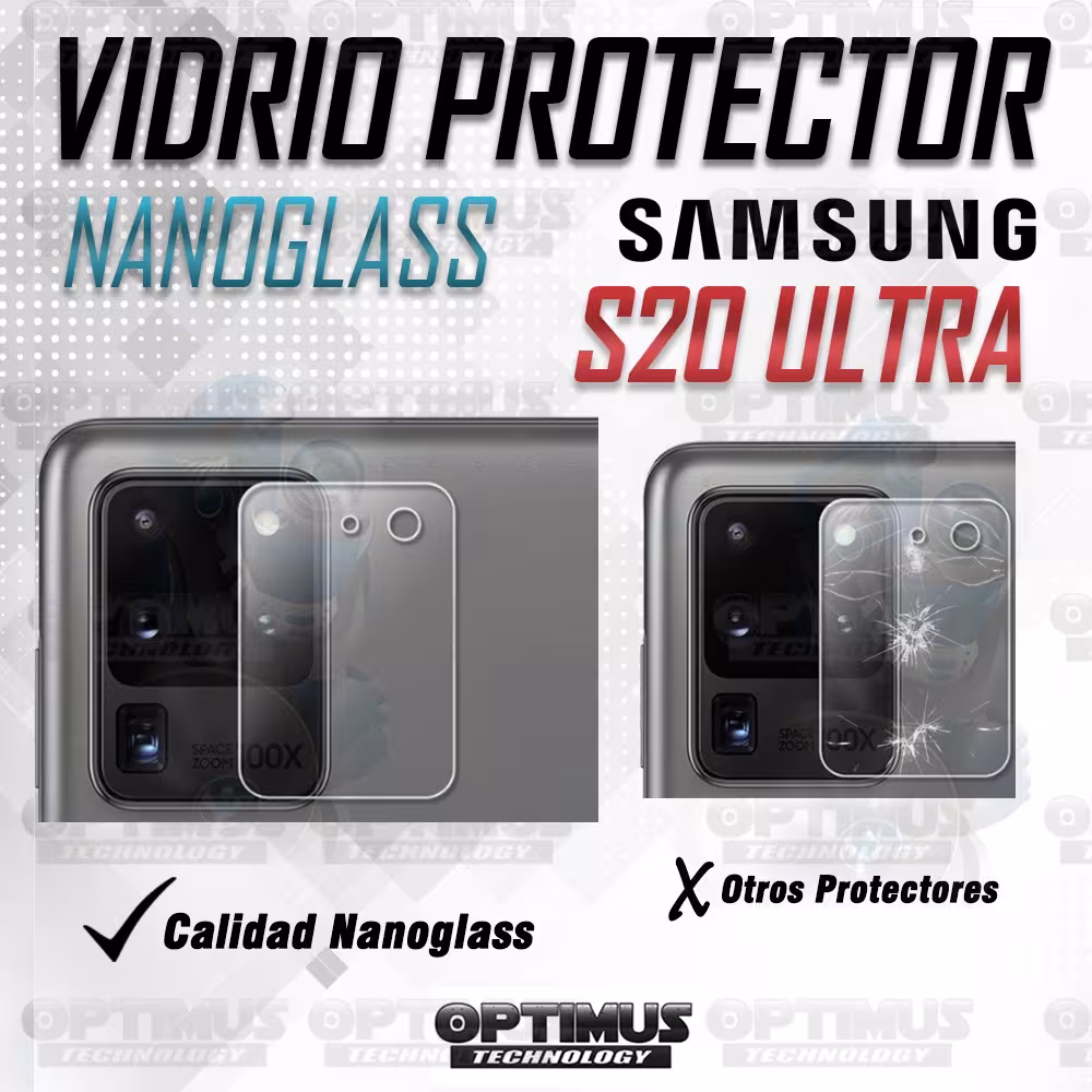 Vidrio Protector Templado Cerámico para Cámara de Samsung S20 Ultra | OPTIMUS TECHNOLOGY™ | VTP-CR-CM-SS-S20-ULTRA |