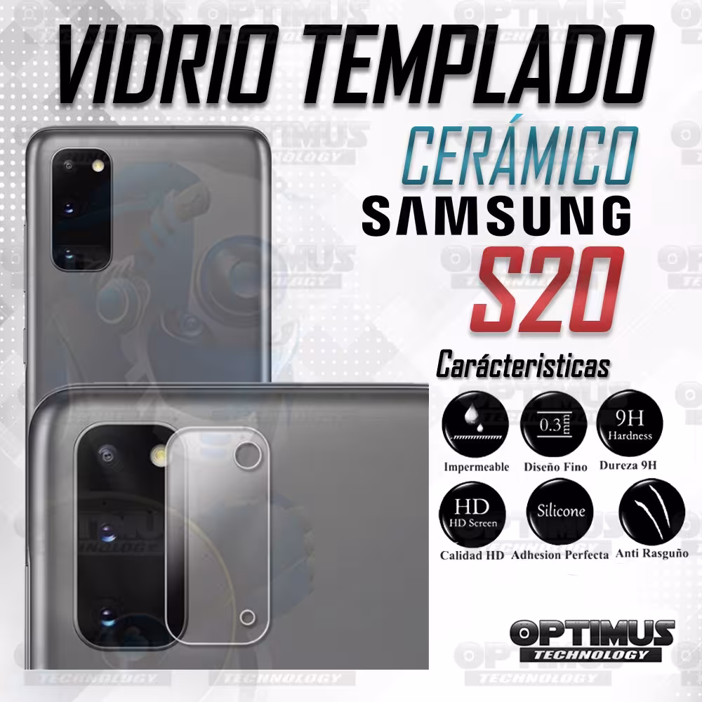 Vidrio Protector Templado Cerámico para Cámara de Samsung S20 | OPTIMUS TECHNOLOGY™ | VTP-CR-CM-SS-S20 |