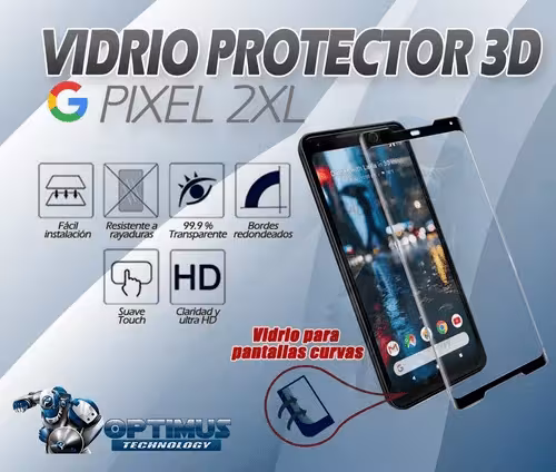 Vidrio Cristal Templado Protector Google Pixel 2xl | OPTIMUS TECHNOLOGY™ | VTP-GG-PX-2XL |