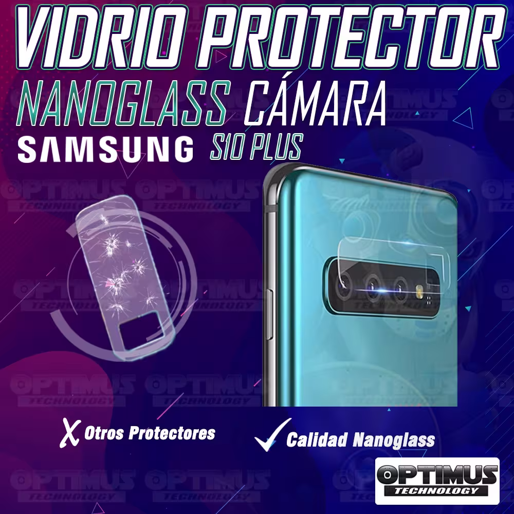 Vidrio Protector Templado Cerámico de Cámara Celular Samsung S10 Plus | OPTIMUS TECHNOLOGY™ | VTP-CR-CM-SS-S10PLUS |