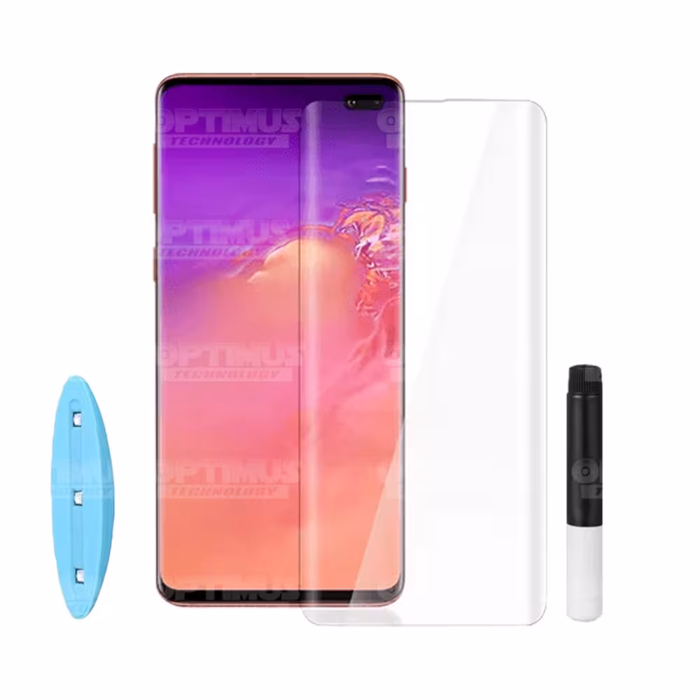 Kit Para Celular Samsung S10 Plus Vidrio Templado De Cámara + Vidrio UV Liquido de Pantalla OPTIMUS TECHNOLOGY™ - 8