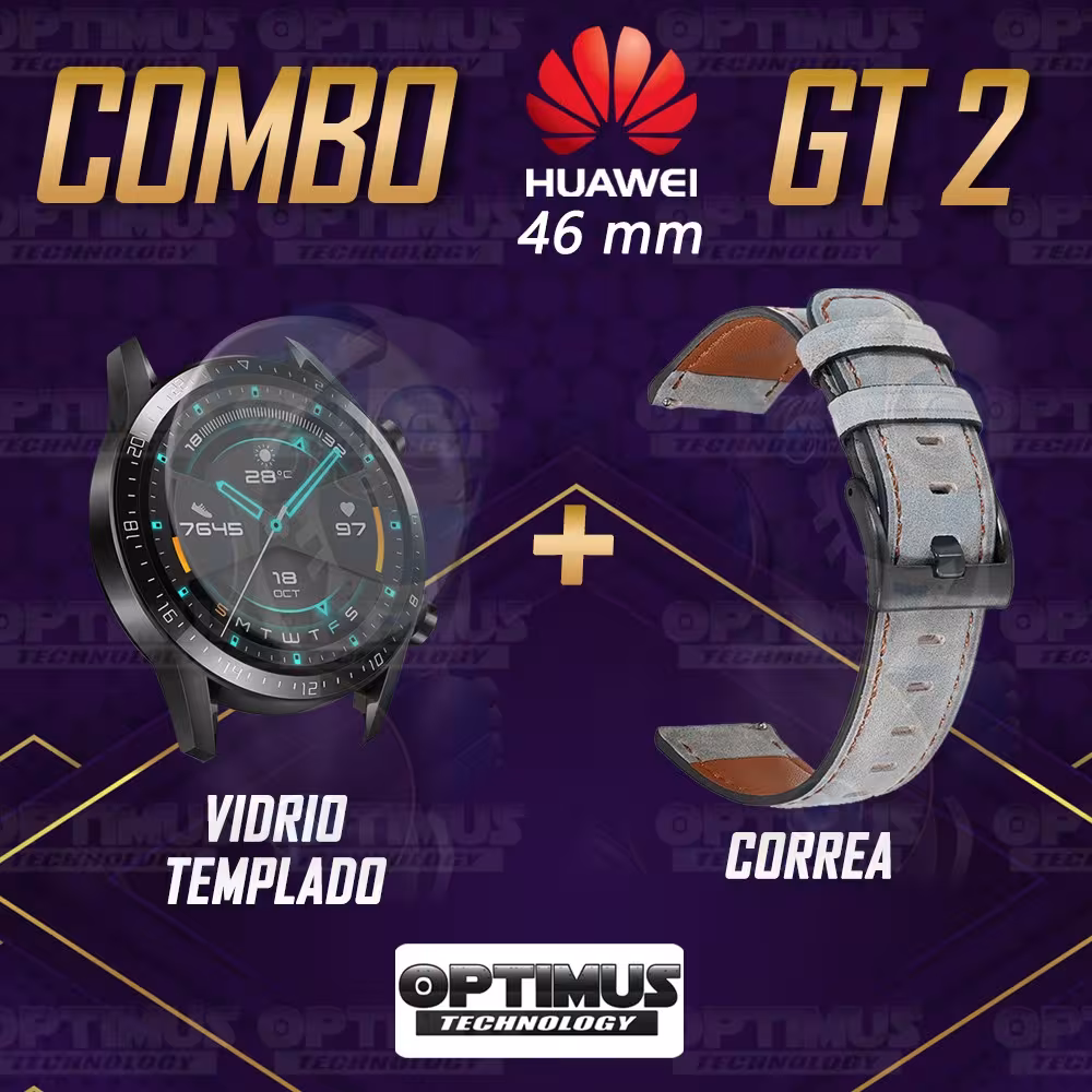 Manilla Correa De Cuero Y Vidrio Smartwatch Huawei Gt 2 46mm | OPTIMUS TECHNOLOGY™ | CRR-CR-VTP-HW-GT2-46 |