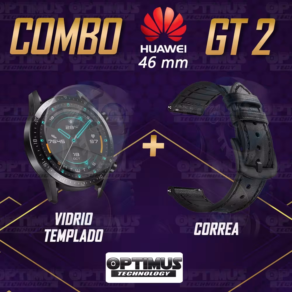 Manilla Correa De Cuero Y Vidrio Smartwatch Huawei Gt 2 46mm | OPTIMUS TECHNOLOGY™ | CRR-CR-VTP-HW-GT2-46 |