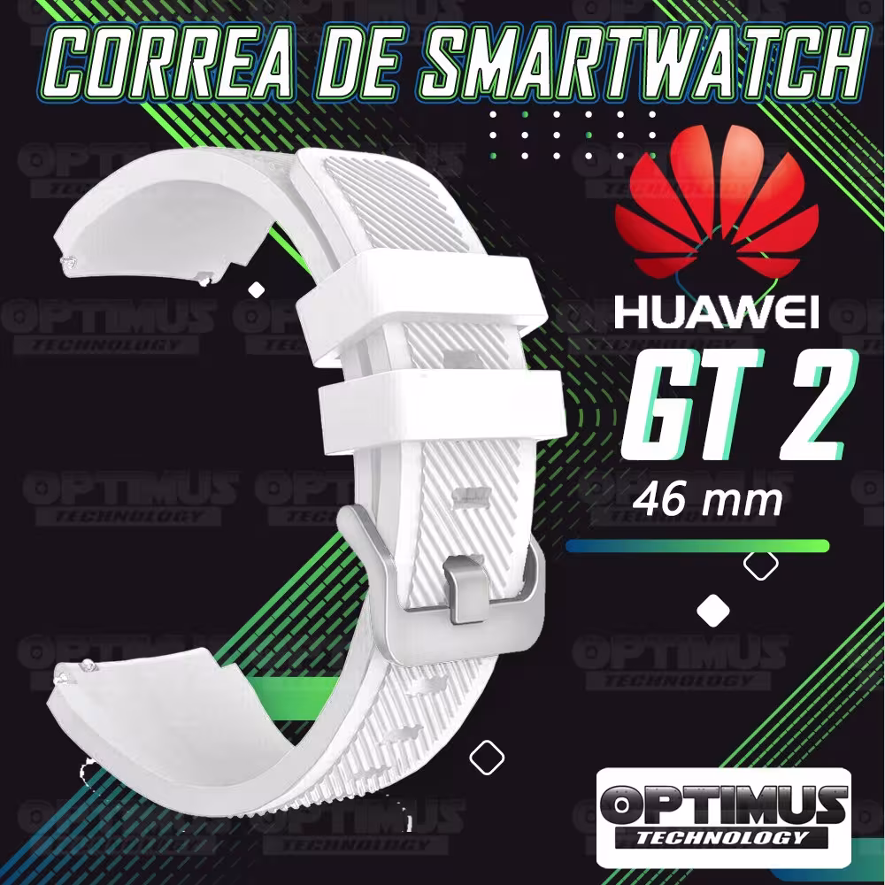 Kit Correa Pulso Manilla de Goma Y Vidrio Templado Huawei Gt 2 46mm | OPTIMUS TECHNOLOGY™ | CRRY-VTP-HW-GT2-46 |