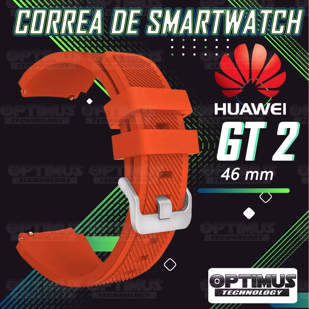 Correa Pulso Banda de Goma Rayada reloj Smartwatch Huawei Gt 2 46mm | OPTIMUS TECHNOLOGY™ | CRR-GMRY-HW-GT2-46 |