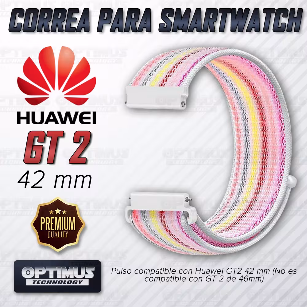 Banda tipo Velcro Tela suave para Reloj Smartwatch Huawei GT 2 42mm | OPTIMUS TECHNOLOGY™ | CRR-VLC-GT2-42 |