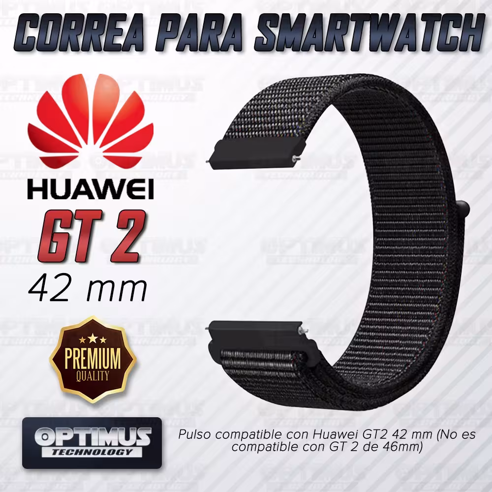 Banda tipo Velcro Tela suave para Reloj Smartwatch Huawei GT 2 42mm | OPTIMUS TECHNOLOGY™ | CRR-VLC-GT2-42 |