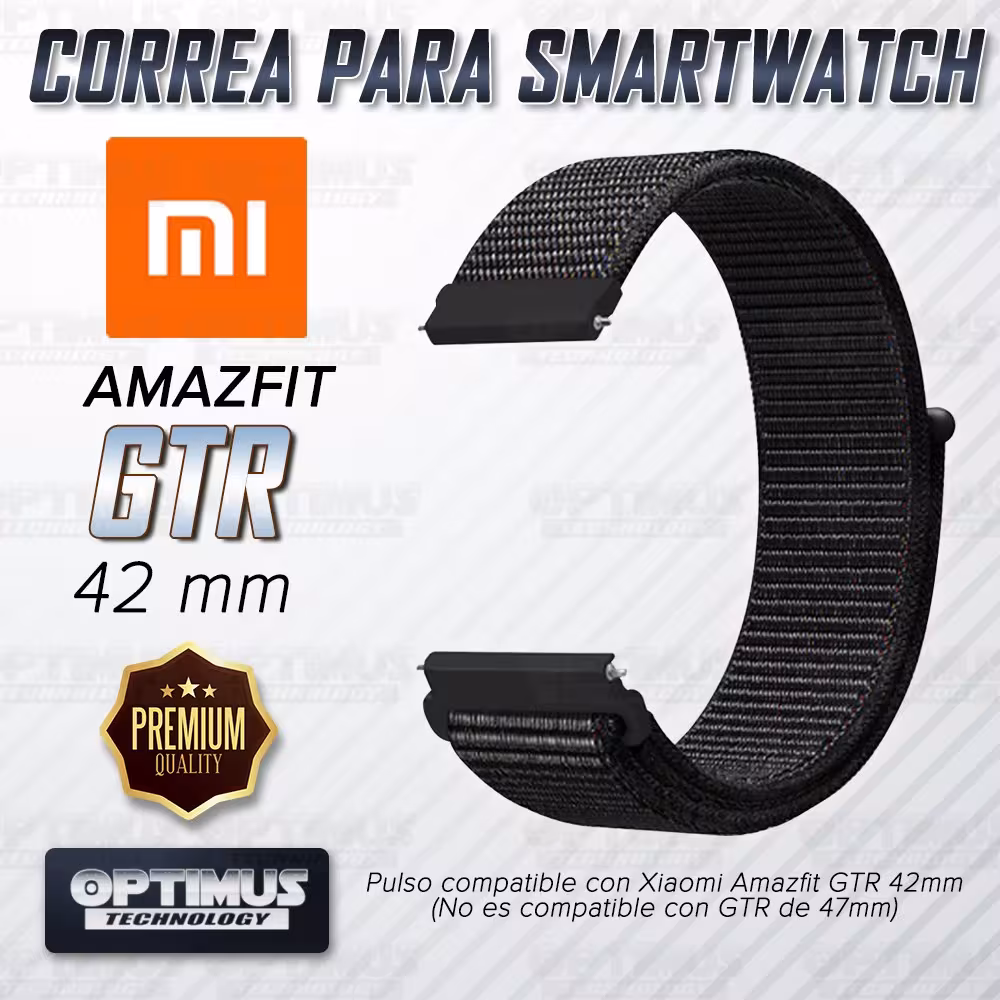 Banda tipo Velcro Tela suave para Reloj Smartwatch Xiaomi Amazfit Gtr 42mm | OPTIMUS TECHNOLOGY™ | CRR-VLC-GTR-42 |