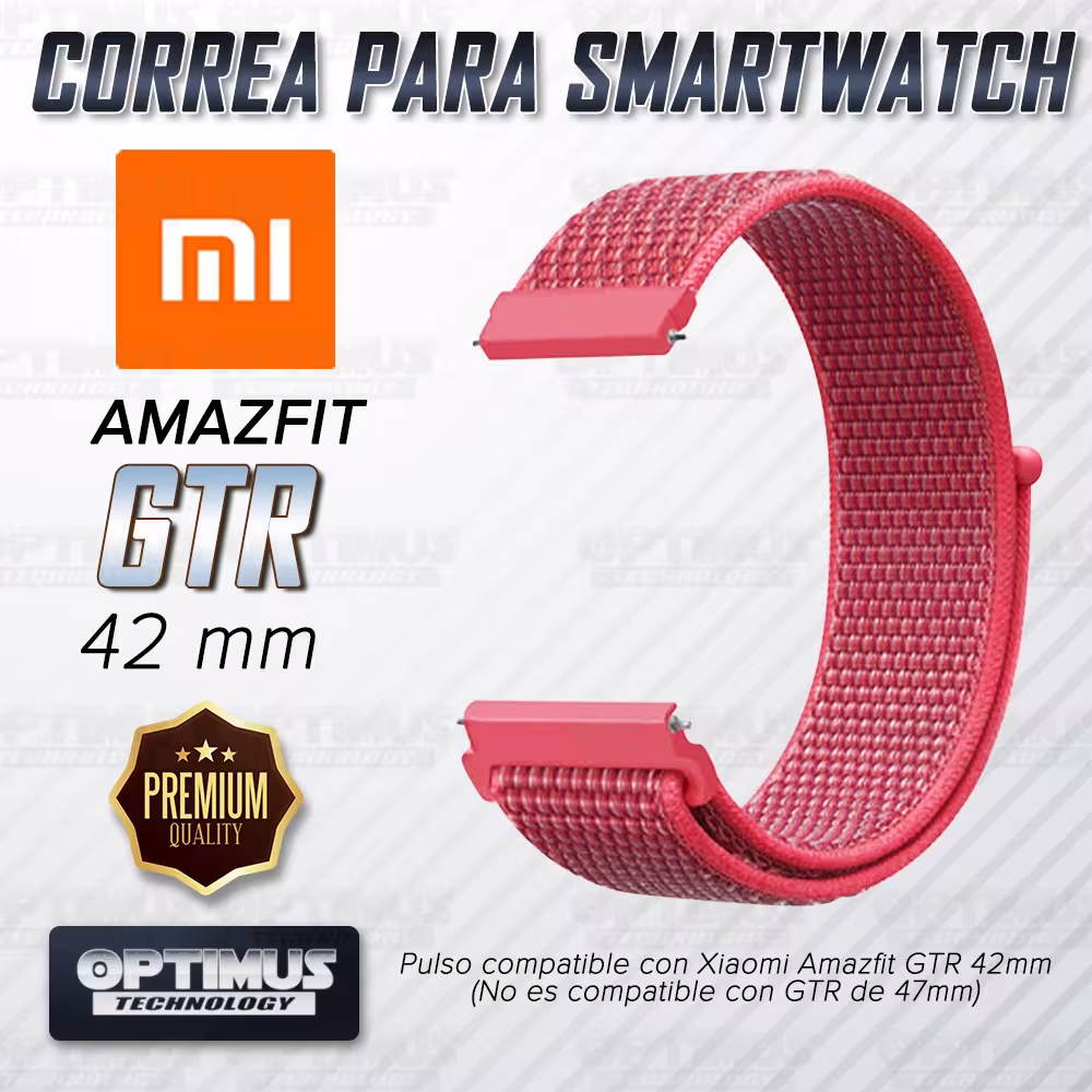 Banda tipo Velcro Tela suave para Reloj Smartwatch Xiaomi Amazfit Gtr 42mm | OPTIMUS TECHNOLOGY™ | CRR-VLC-GTR-42 |