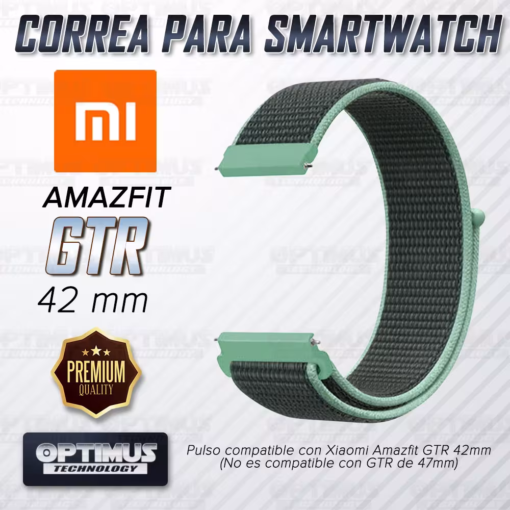 Banda tipo Velcro Tela suave para Reloj Smartwatch Xiaomi Amazfit Gtr 42mm | OPTIMUS TECHNOLOGY™ | CRR-VLC-GTR-42 |