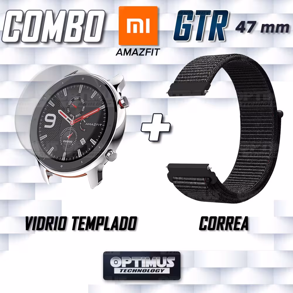 KIT Correa tipo velcro tela suave y Vidrio templado Reloj Smartwatch Xiaomi Amazfit Gtr OPTIMUS TECHNOLOGY™ - 10