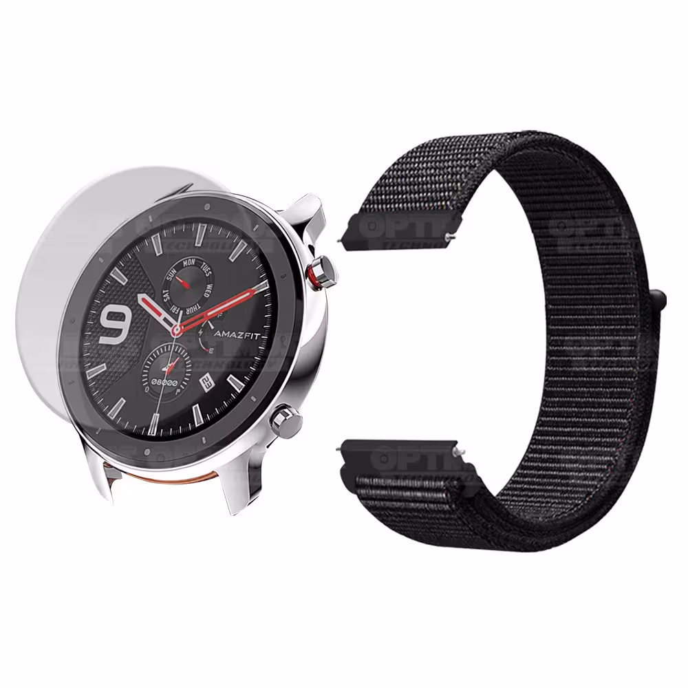 KIT Correa tipo velcro tela suave y Vidrio templado Reloj Smartwatch Xiaomi Amazfit Gtr OPTIMUS TECHNOLOGY™ - 9