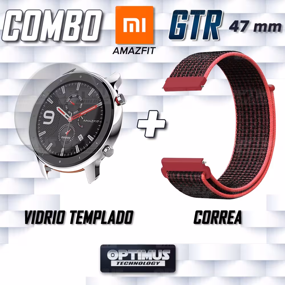 KIT Correa tipo velcro tela suave y Vidrio templado Reloj Smartwatch Xiaomi Amazfit Gtr OPTIMUS TECHNOLOGY™ - 14