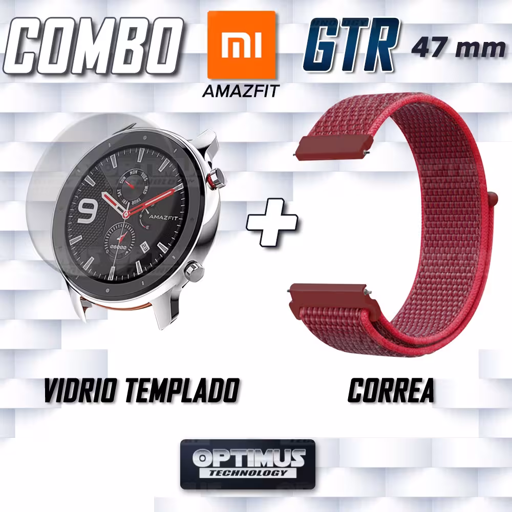 KIT Correa tipo velcro tela suave y Vidrio templado Reloj Smartwatch Xiaomi Amazfit Gtr OPTIMUS TECHNOLOGY™ - 18