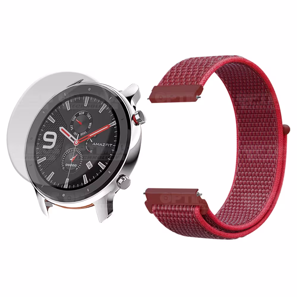 KIT Correa tipo velcro tela suave y Vidrio templado Reloj Smartwatch Xiaomi Amazfit Gtr OPTIMUS TECHNOLOGY™ - 17