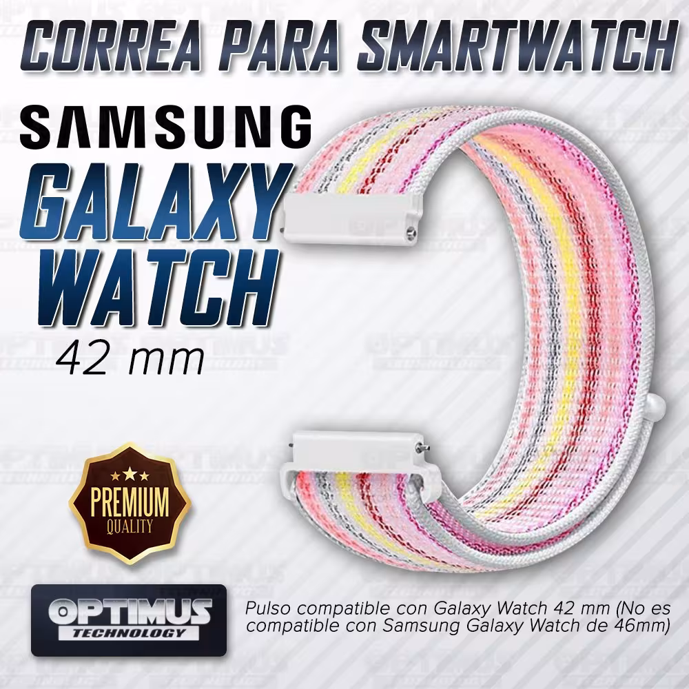 Banda tipo Velcro Tela suave para Reloj Smartwatch Samsung Galaxy Watch 42mm | OPTIMUS TECHNOLOGY™ | CRR-VLC-GW-42 |
