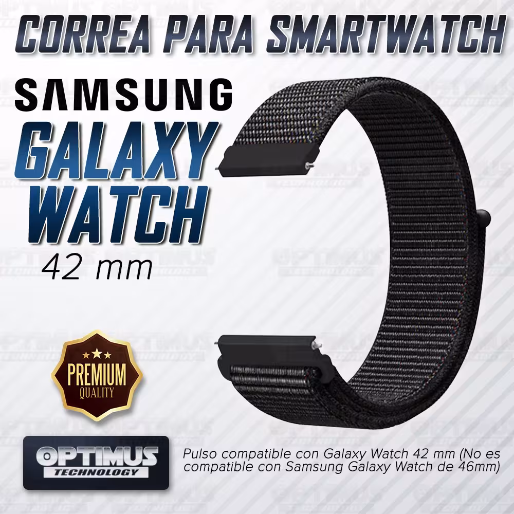 Banda tipo Velcro Tela suave para Reloj Smartwatch Samsung Galaxy Watch 42mm | OPTIMUS TECHNOLOGY™ | CRR-VLC-GW-42 |