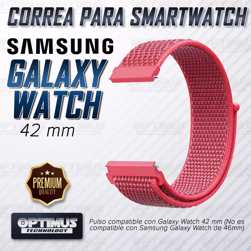 Banda tipo Velcro Tela suave para Reloj Smartwatch Samsung Galaxy Watch 42mm | OPTIMUS TECHNOLOGY™ | CRR-VLC-GW-42 |