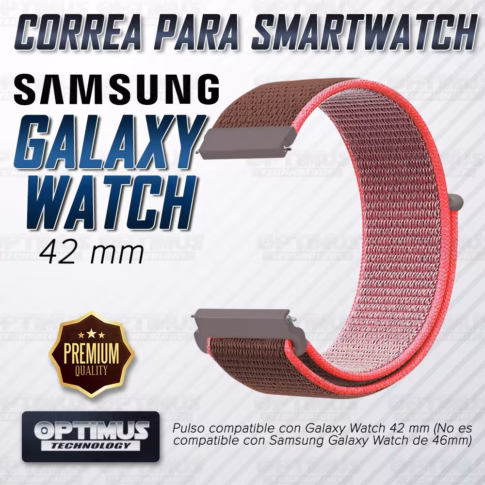 Banda tipo Velcro Tela suave para Reloj Smartwatch Samsung Galaxy Watch 42mm | OPTIMUS TECHNOLOGY™ | CRR-VLC-GW-42 |