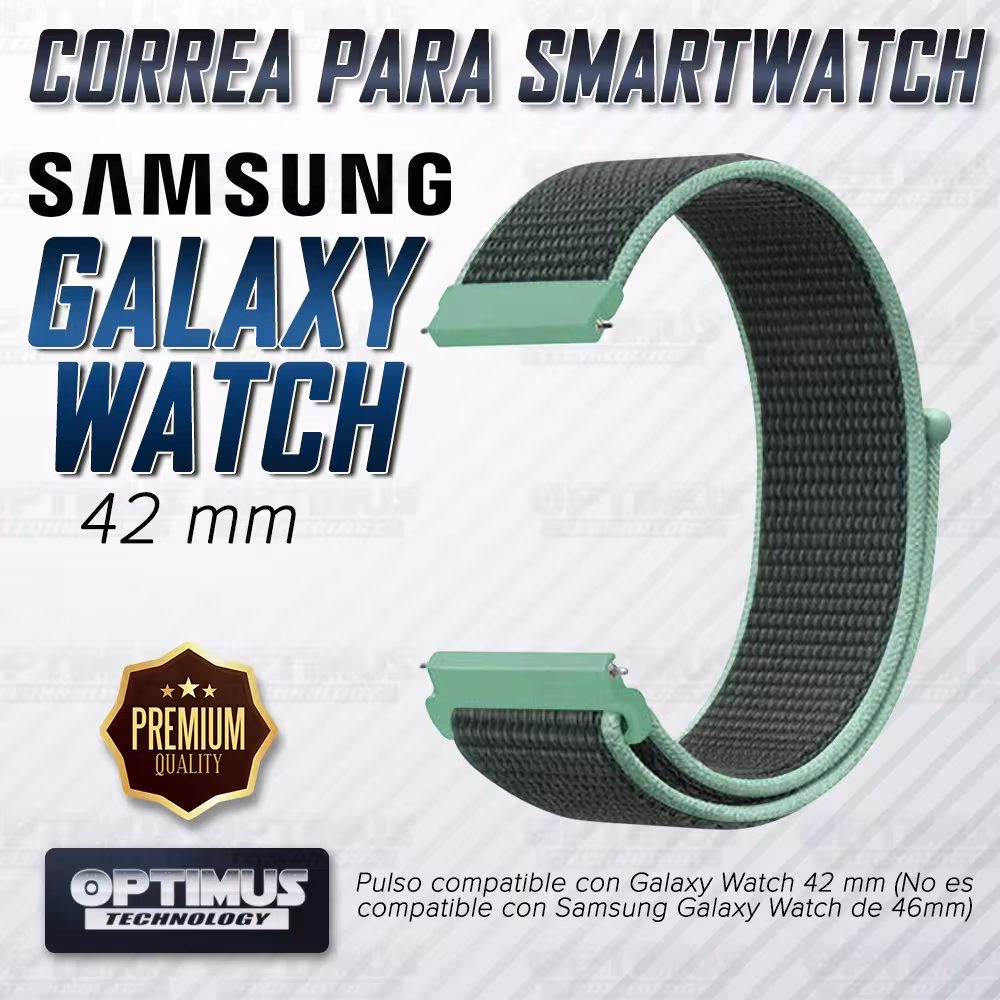 Banda tipo Velcro Tela suave para Reloj Smartwatch Samsung Galaxy Watch 42mm | OPTIMUS TECHNOLOGY™ | CRR-VLC-GW-42 |