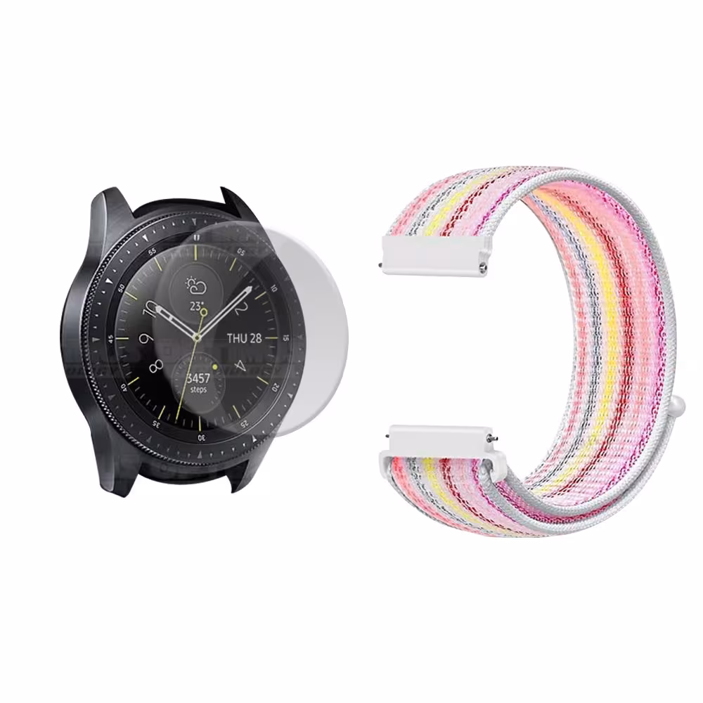 KIT Correa tipo velcro tela suave y Vidrio templado Reloj Smartwatch Samsung Galaxy Watch 42mm OPTIMUS TECHNOLOGY™ - 1