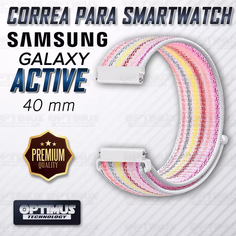 Banda tipo Velcro Tela suave para Reloj Smartwatch Samsung Galaxy Active 40mm | OPTIMUS TECHNOLOGY™ | CRR-VLC-ATV-40 |