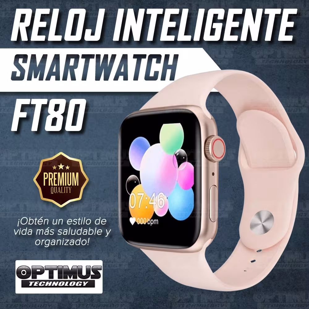 Smartwatch Reloj Inteligente FT80 Frecuencia Cardíaca Compatible Android IOS | OPTIMUS TECHNOLOGY™ | SW-FT80 |