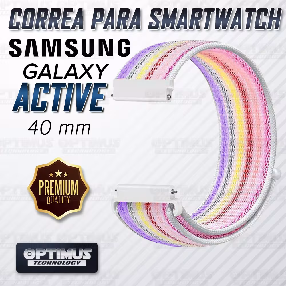 Banda tipo Velcro Tela suave para Reloj Smartwatch Samsung Galaxy Active 40mm | OPTIMUS TECHNOLOGY™ | CRR-VLC-ATV-40 |