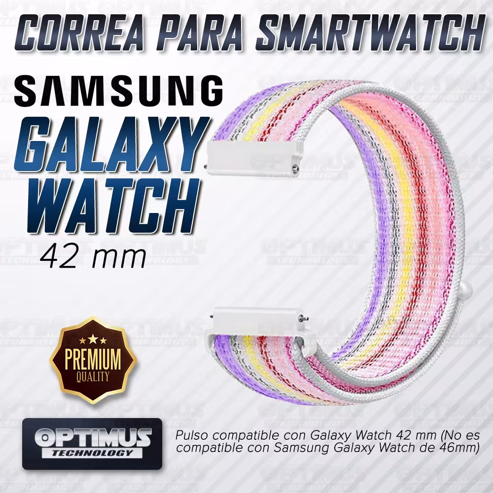 Banda tipo Velcro Tela suave para Reloj Smartwatch Samsung Galaxy Watch 42mm | OPTIMUS TECHNOLOGY™ | CRR-VLC-GW-42 |