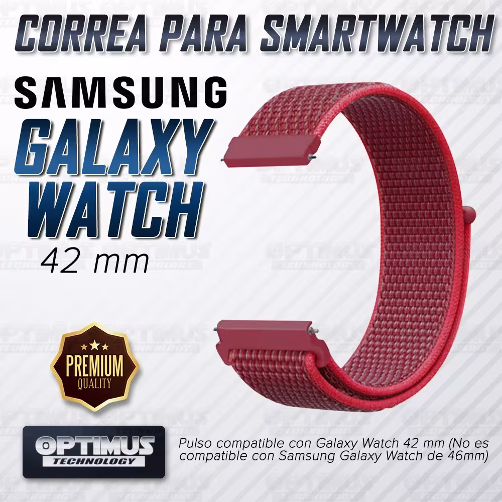 Banda tipo Velcro Tela suave para Reloj Smartwatch Samsung Galaxy Watch 42mm | OPTIMUS TECHNOLOGY™ | CRR-VLC-GW-42 |