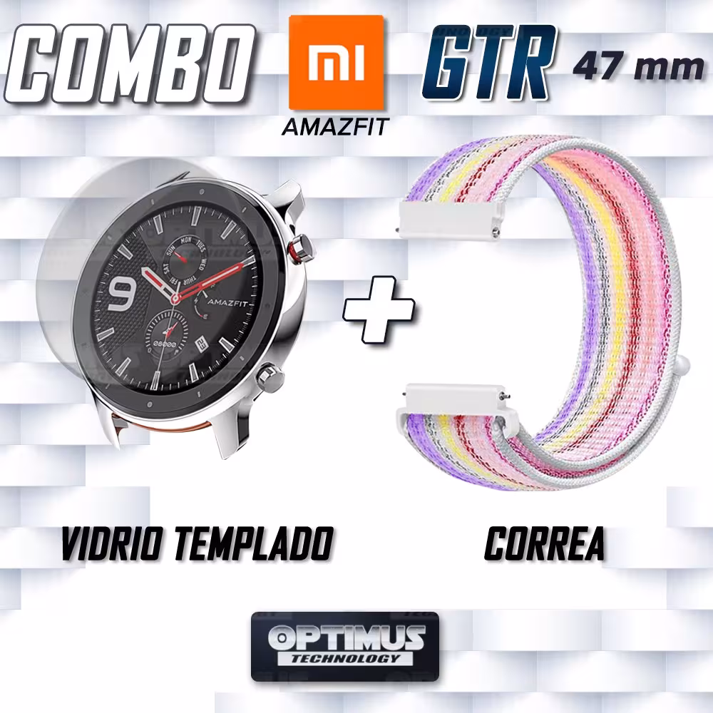 KIT Correa tipo velcro tela suave y Vidrio templado Reloj Smartwatch Xiaomi Amazfit Gtr OPTIMUS TECHNOLOGY™ - 26