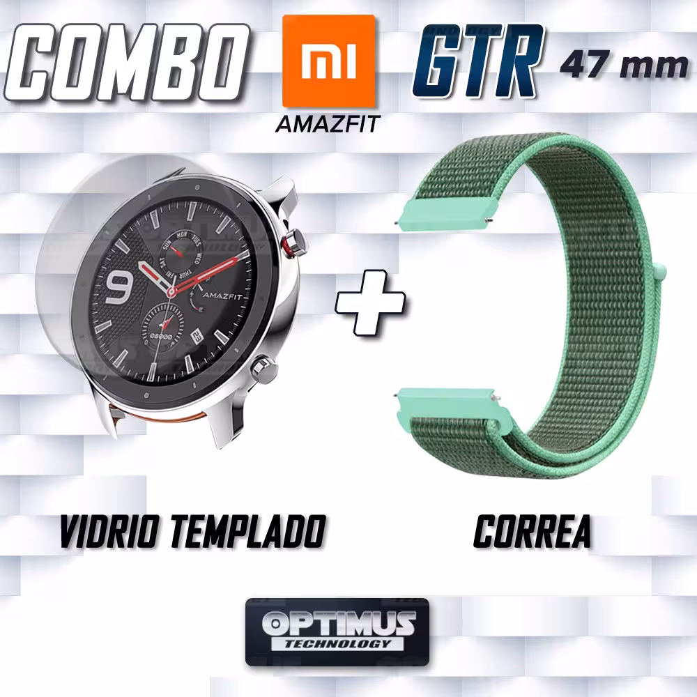 KIT Correa tipo velcro tela suave y Vidrio templado Reloj Smartwatch Xiaomi Amazfit Gtr OPTIMUS TECHNOLOGY™ - 38