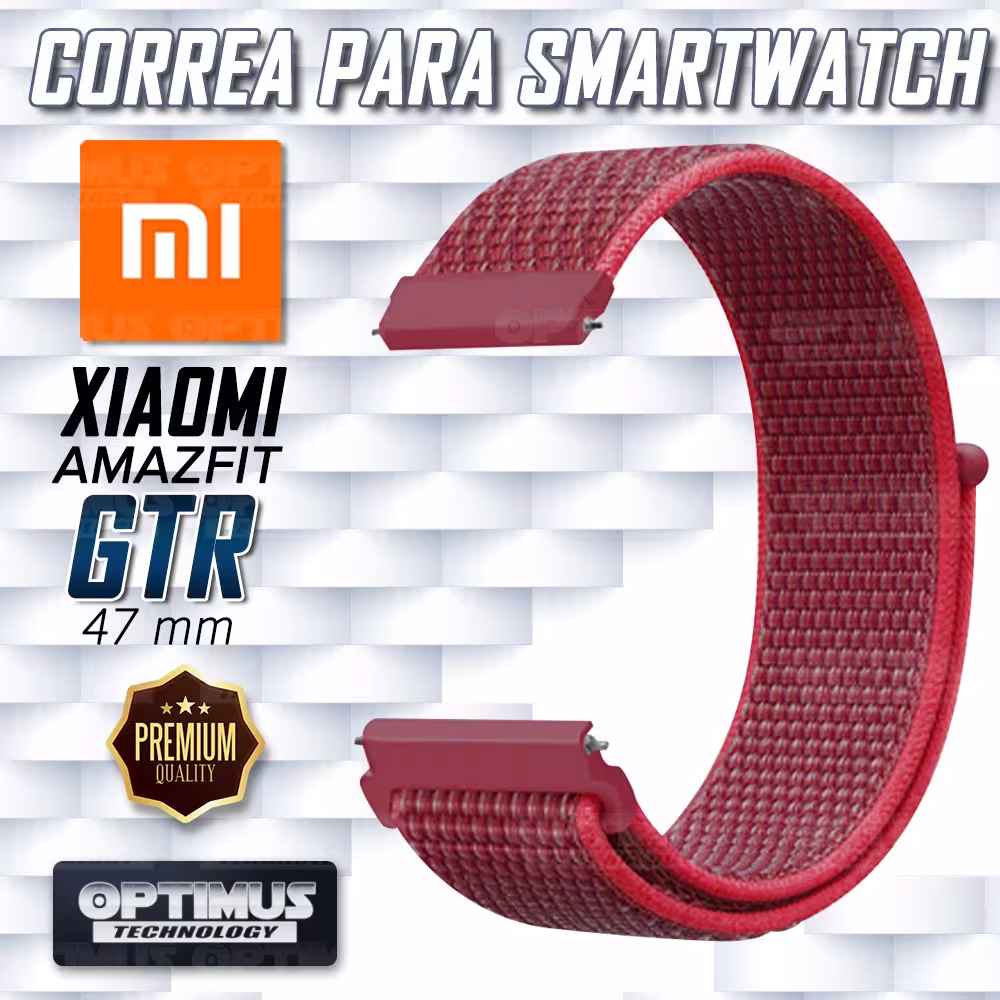 Banda tipo Velcro Tela suave para Reloj Smartwatch Xiaomi Amazfit Gtr | OPTIMUS TECHNOLOGY™ | CRR-VLC-GTR-47 |