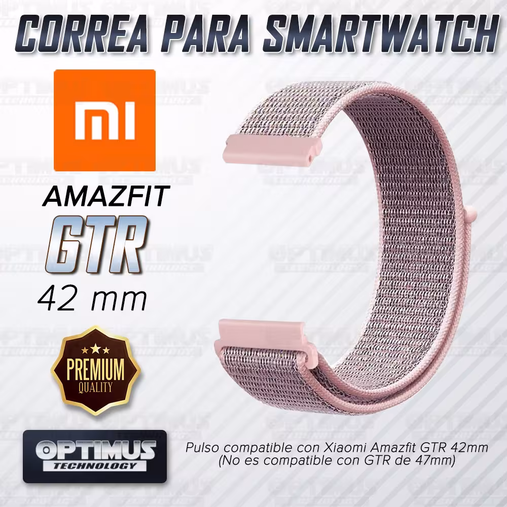 Banda tipo Velcro Tela suave para Reloj Smartwatch Xiaomi Amazfit Gtr 42mm | OPTIMUS TECHNOLOGY™ | CRR-VLC-GTR-42 |