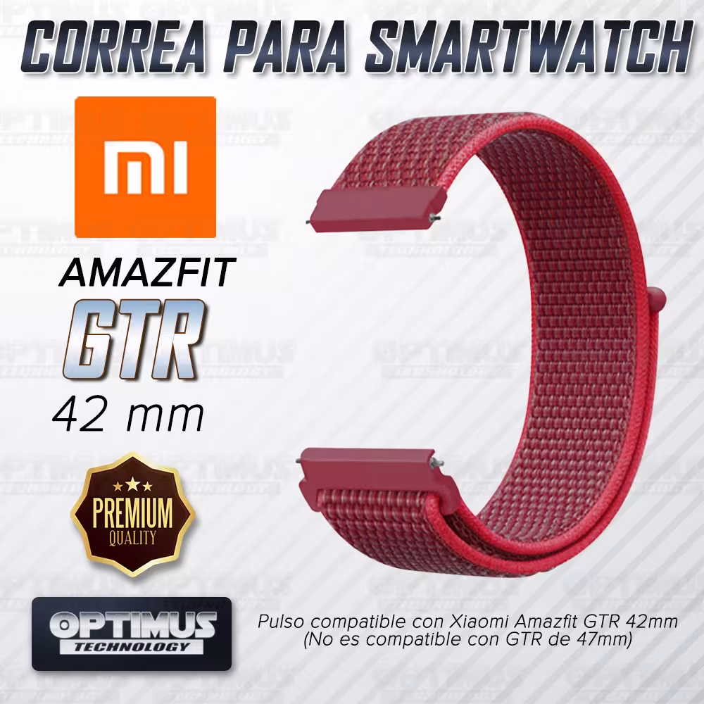Banda tipo Velcro Tela suave para Reloj Smartwatch Xiaomi Amazfit Gtr 42mm | OPTIMUS TECHNOLOGY™ | CRR-VLC-GTR-42 |