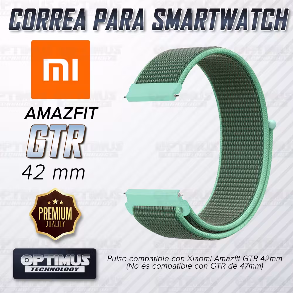 Banda tipo Velcro Tela suave para Reloj Smartwatch Xiaomi Amazfit Gtr 42mm | OPTIMUS TECHNOLOGY™ | CRR-VLC-GTR-42 |