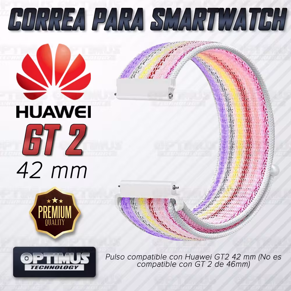 Banda tipo Velcro Tela suave para Reloj Smartwatch Huawei GT 2 42mm | OPTIMUS TECHNOLOGY™ | CRR-VLC-GT2-42 |