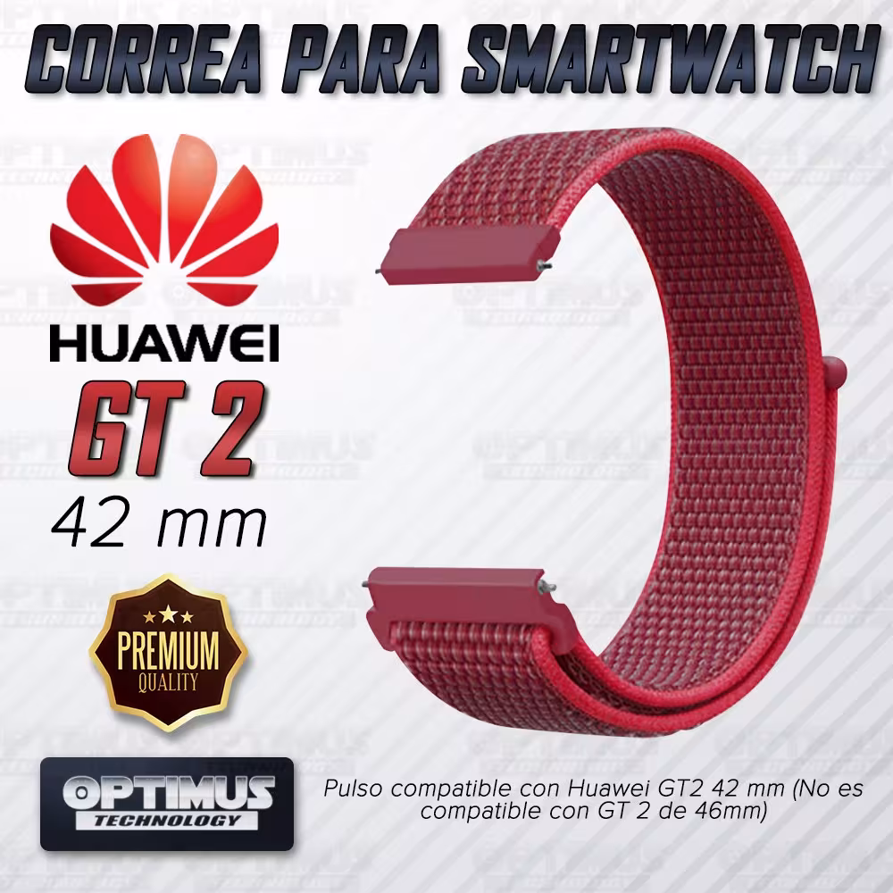 Banda tipo Velcro Tela suave para Reloj Smartwatch Huawei GT 2 42mm | OPTIMUS TECHNOLOGY™ | CRR-VLC-GT2-42 |