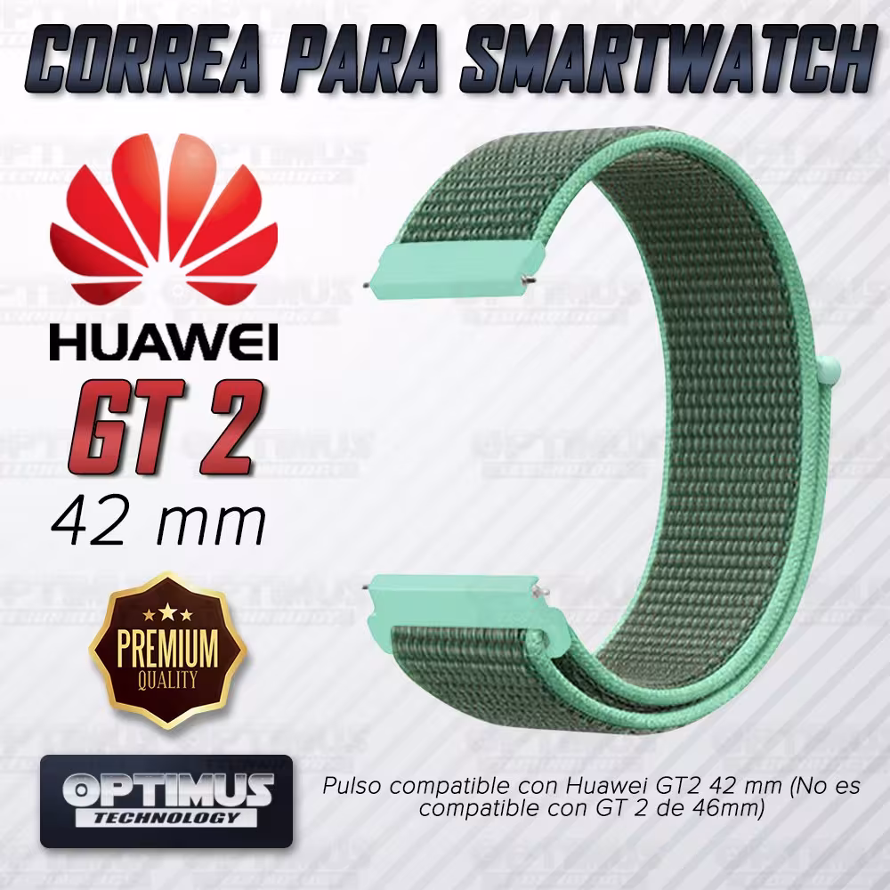 Banda tipo Velcro Tela suave para Reloj Smartwatch Huawei GT 2 42mm | OPTIMUS TECHNOLOGY™ | CRR-VLC-GT2-42 |