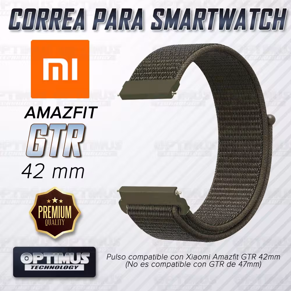 Banda tipo Velcro Tela suave para Reloj Smartwatch Xiaomi Amazfit Gtr 42mm | OPTIMUS TECHNOLOGY™ | CRR-VLC-GTR-42 |