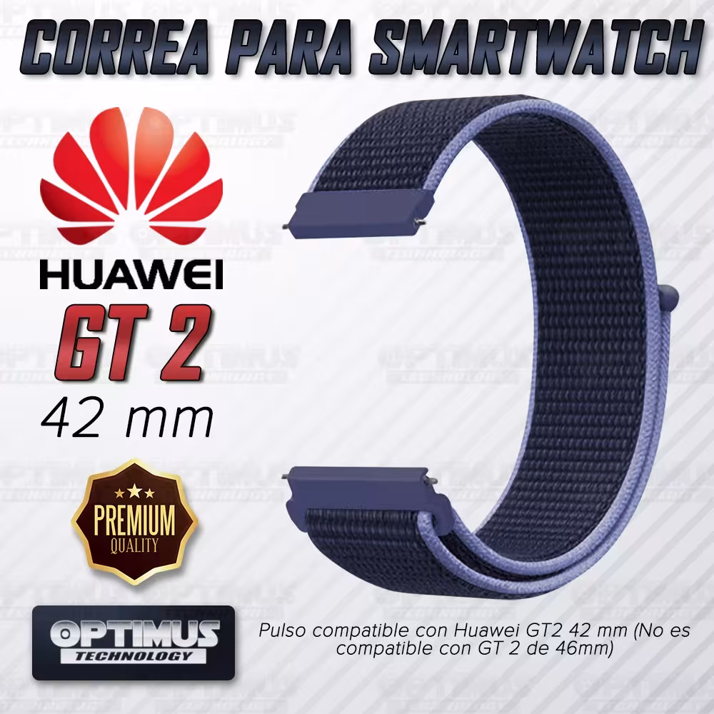 Banda tipo Velcro Tela suave para Reloj Smartwatch Huawei GT 2 42mm | OPTIMUS TECHNOLOGY™ | CRR-VLC-GT2-42 |