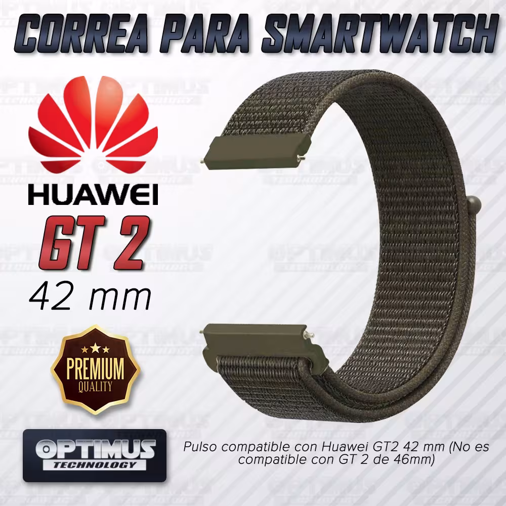 Banda tipo Velcro Tela suave para Reloj Smartwatch Huawei GT 2 42mm | OPTIMUS TECHNOLOGY™ | CRR-VLC-GT2-42 |