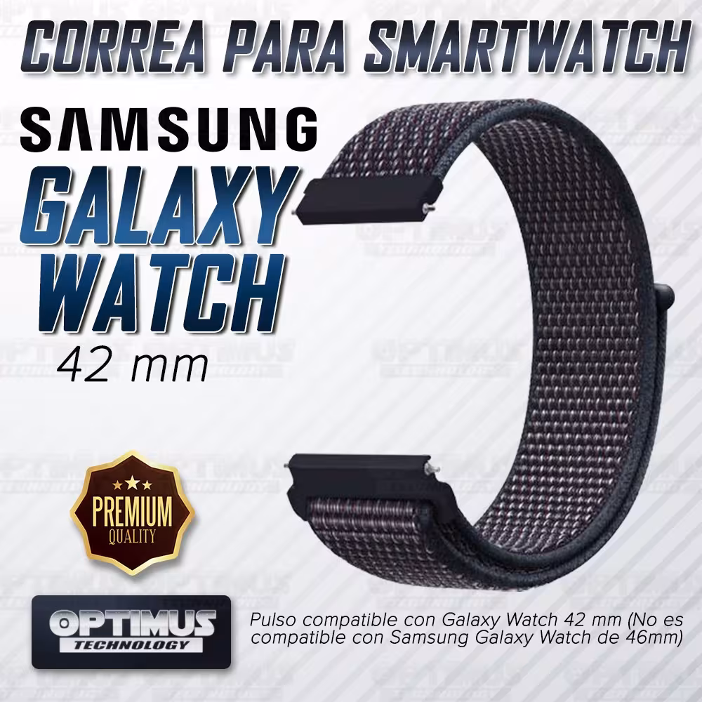 Banda tipo Velcro Tela suave para Reloj Smartwatch Samsung Galaxy Watch 42mm | OPTIMUS TECHNOLOGY™ | CRR-VLC-GW-42 |