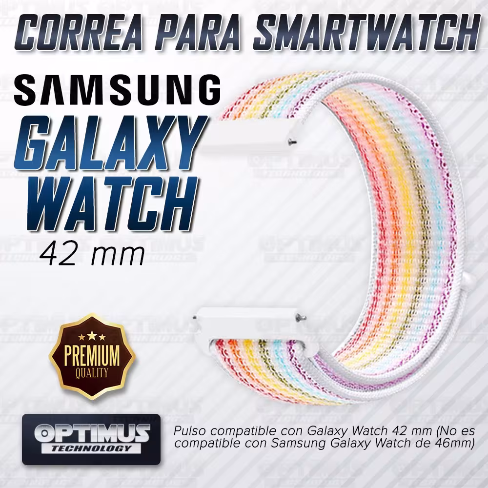 Banda tipo Velcro Tela suave para Reloj Smartwatch Samsung Galaxy Watch 42mm | OPTIMUS TECHNOLOGY™ | CRR-VLC-GW-42 |