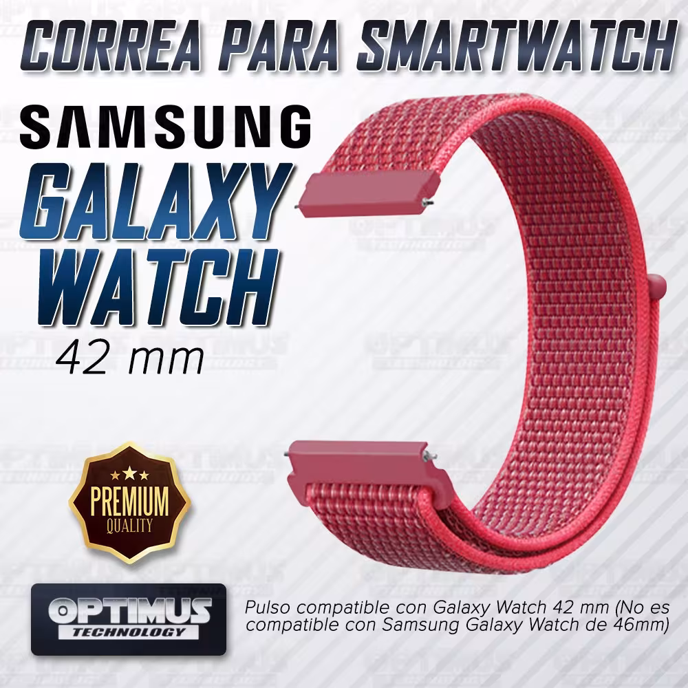 Banda tipo Velcro Tela suave para Reloj Smartwatch Samsung Galaxy Watch 42mm | OPTIMUS TECHNOLOGY™ | CRR-VLC-GW-42 |