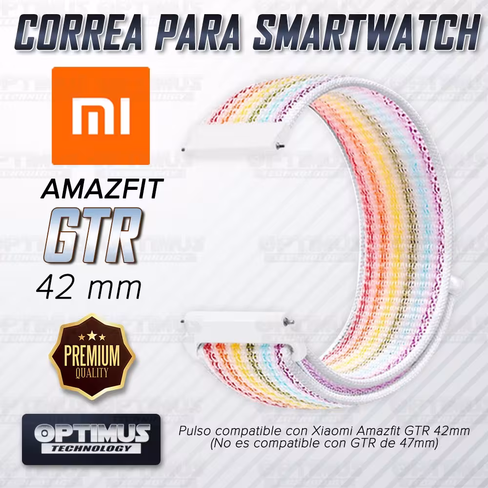 Banda tipo Velcro Tela suave para Reloj Smartwatch Xiaomi Amazfit Gtr 42mm | OPTIMUS TECHNOLOGY™ | CRR-VLC-GTR-42 |