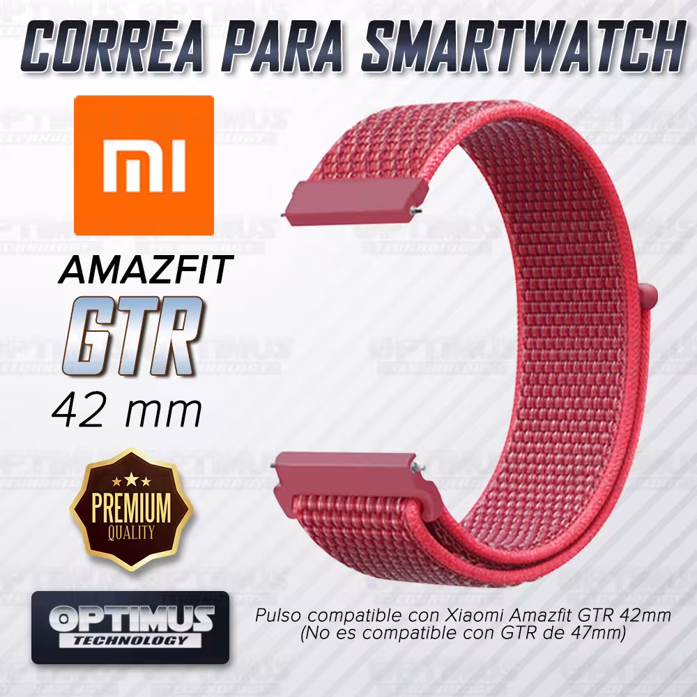Banda tipo Velcro Tela suave para Reloj Smartwatch Xiaomi Amazfit Gtr 42mm | OPTIMUS TECHNOLOGY™ | CRR-VLC-GTR-42 |