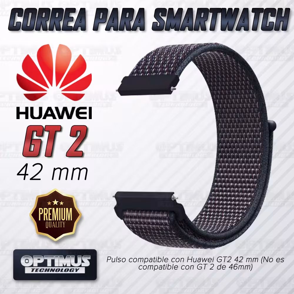 Banda tipo Velcro Tela suave para Reloj Smartwatch Huawei GT 2 42mm | OPTIMUS TECHNOLOGY™ | CRR-VLC-GT2-42 |